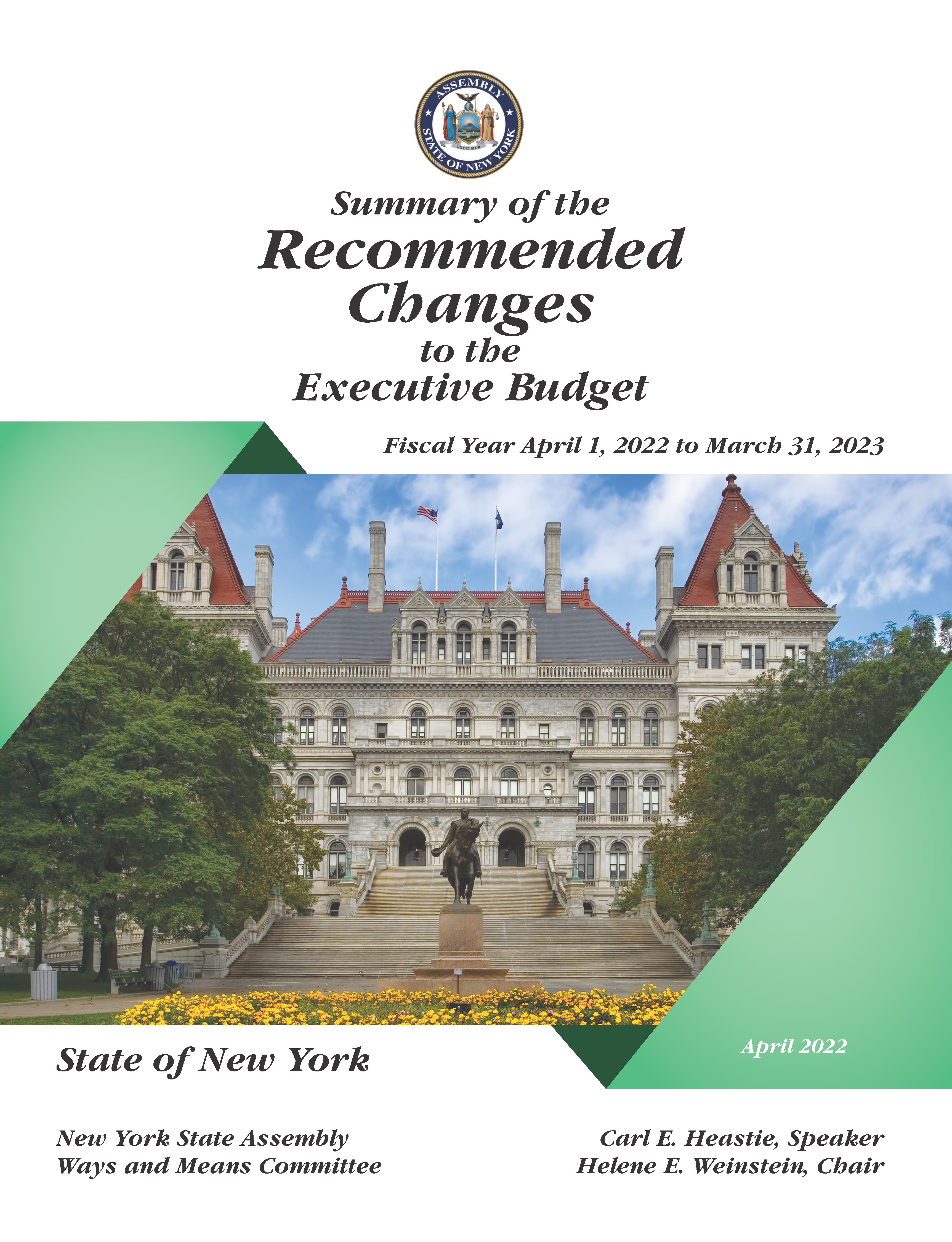 Summary of Recommended Changes to the Executive Budget