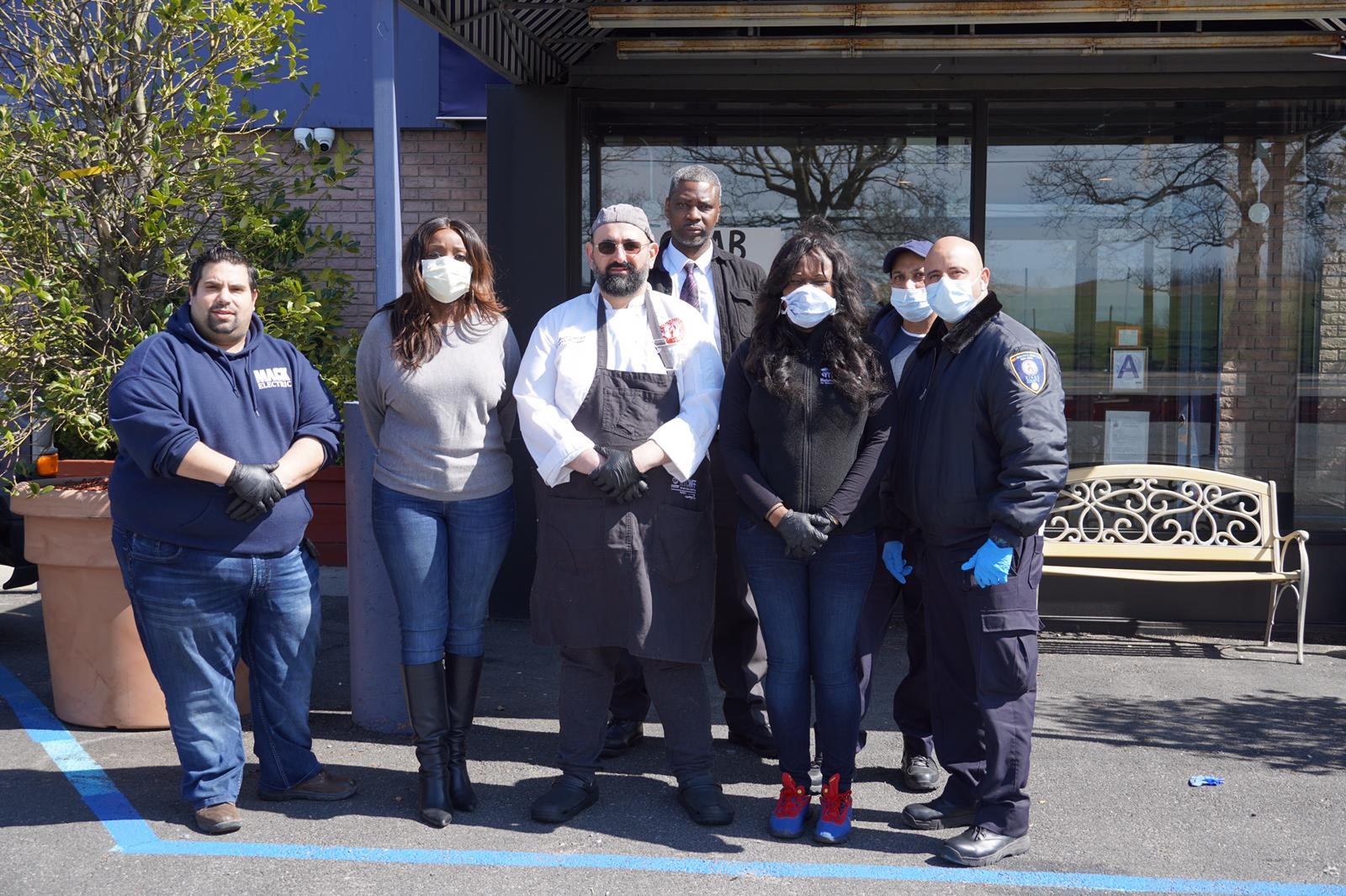 Assemblymember Rodneyse Bichotte & Council Member Farah N. Louis pick up food for health care workers at Nick’s Lobster House in Brooklyn on March 27, 2020.