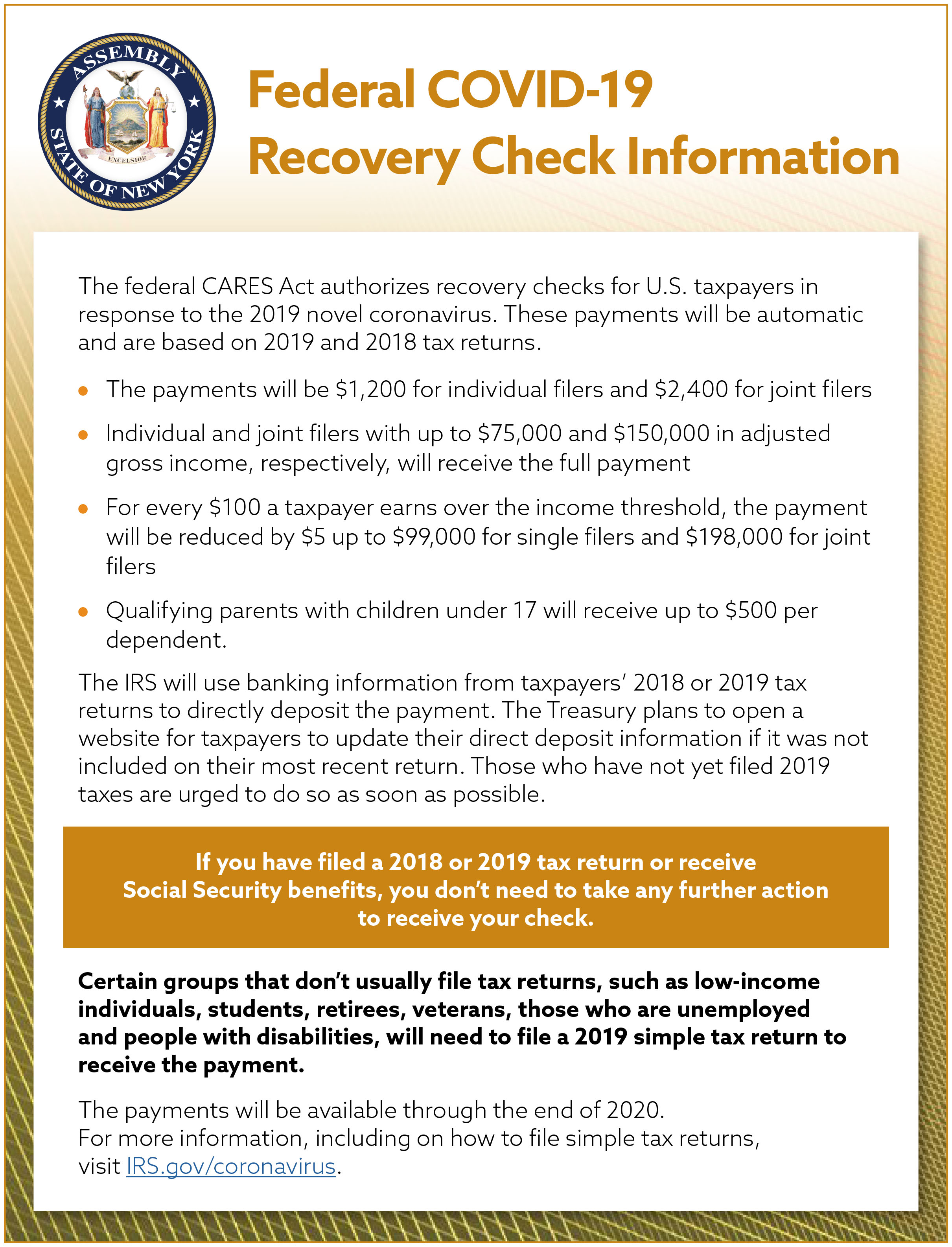COVID-19 Recovery Check Information