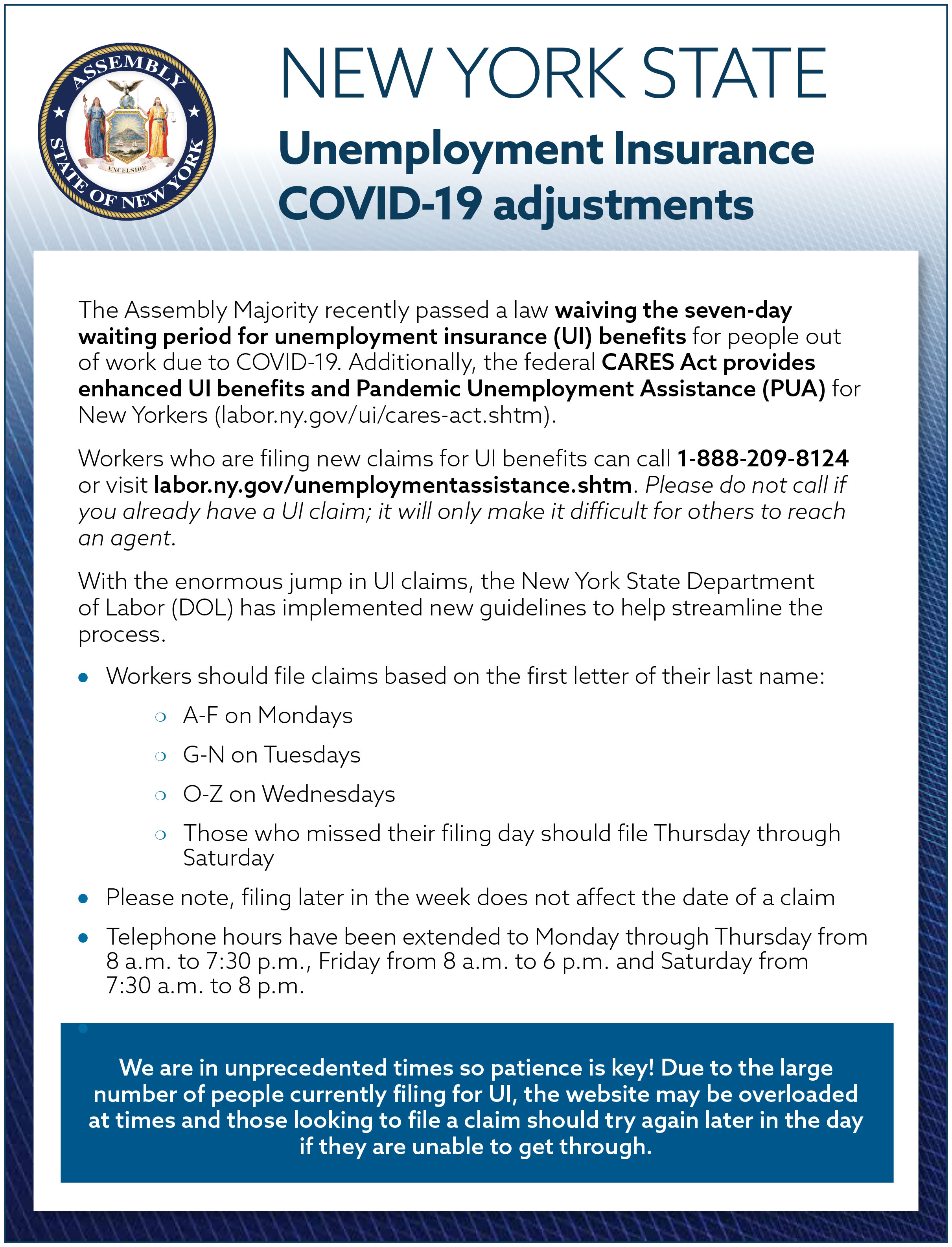 Unemployment Insurance COVID-19 Adjustments