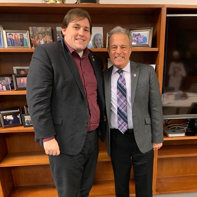 pictured: Assemblyman Doug Smith (5th District) left and Stony Brook University Interim President Dr. Michael Bernstein right
