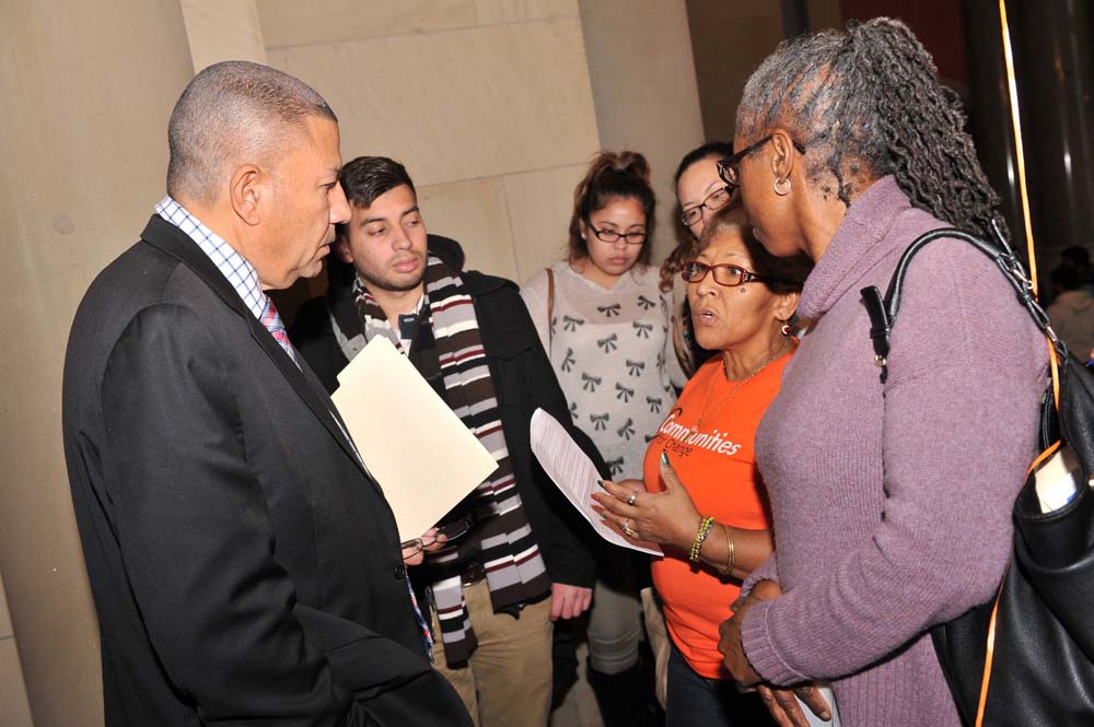 Alliance for Quality Education (AQE) members visit with Assemblyman Ramos to discuss the need for greater funding for our schools.