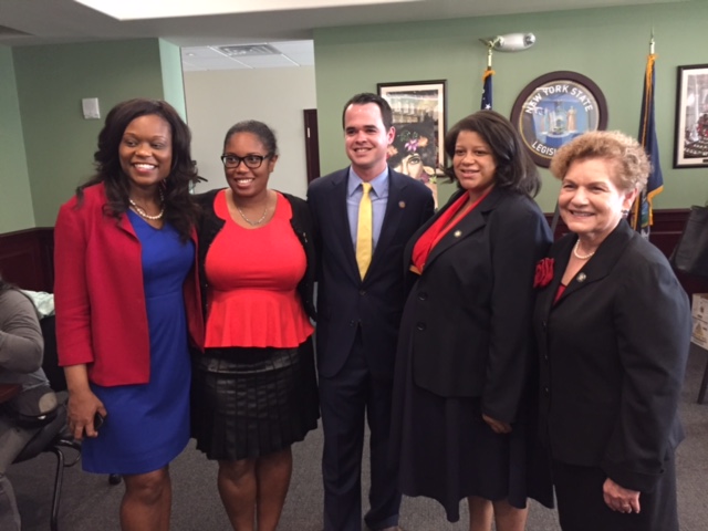 Assemblywoman Jean-Pierre attends Haitian Unity Day in Albany with Assemblymemebers Michaelle Solages, Ellen Jaffe, Rodneyse Bichotte and Senator David Carlucci.
