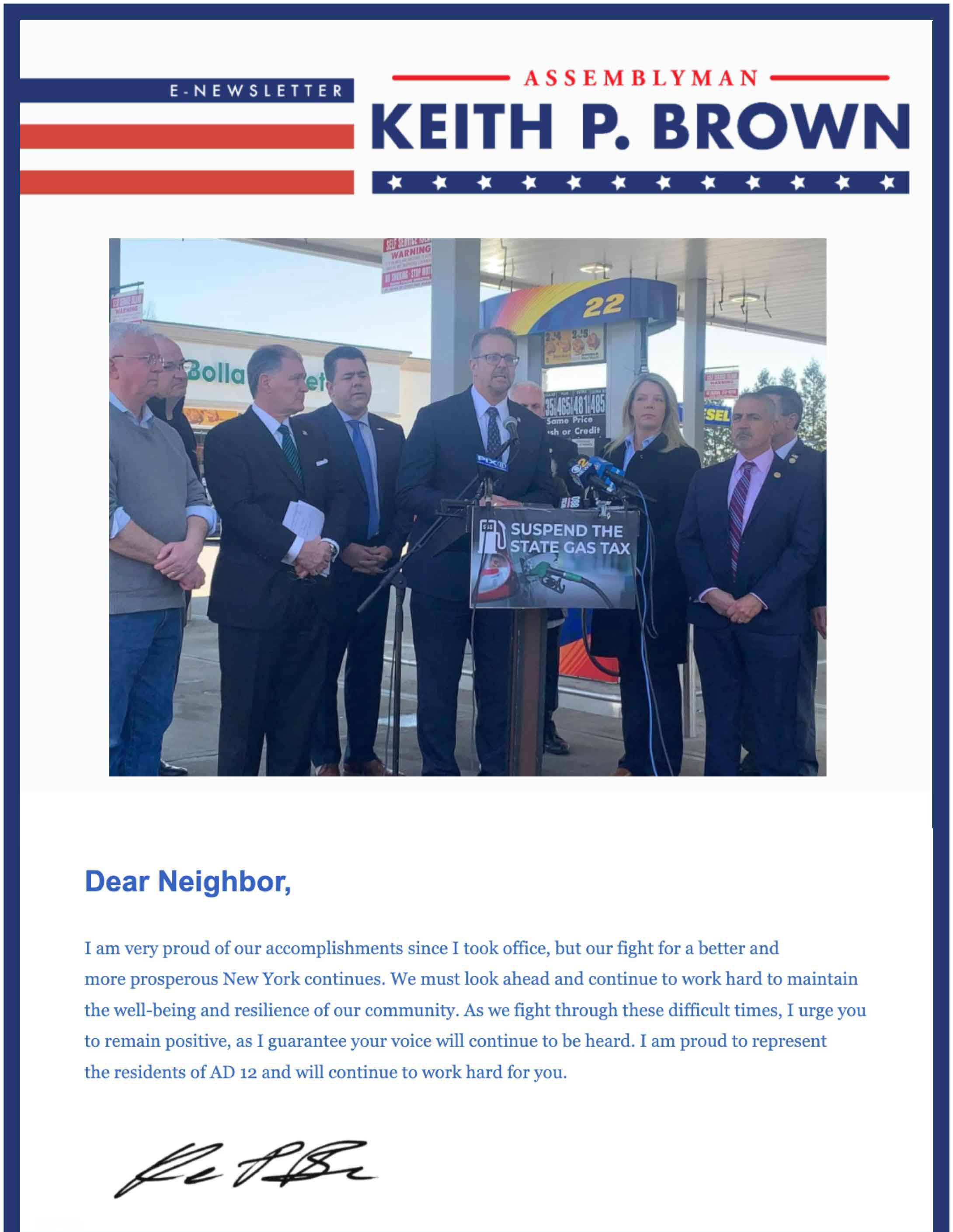 Assemblyman Keith Brown’s Winter 2022 Newsletter