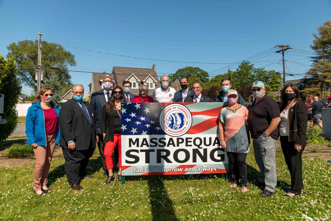 Assemblyman John Mikulin (R,C,I-Bethpage) joined (from left to right) President of the Chamber of Commerce of the Massapequas Jamie E. Bogenshutz; 1st VP Keith Wilson; Town of Hempstead Councilman Den