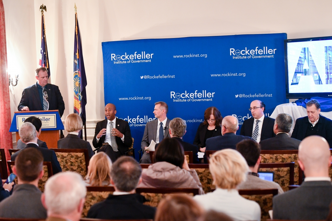 Assembly member Vanel Speaking at Rockefeller Institute of Government