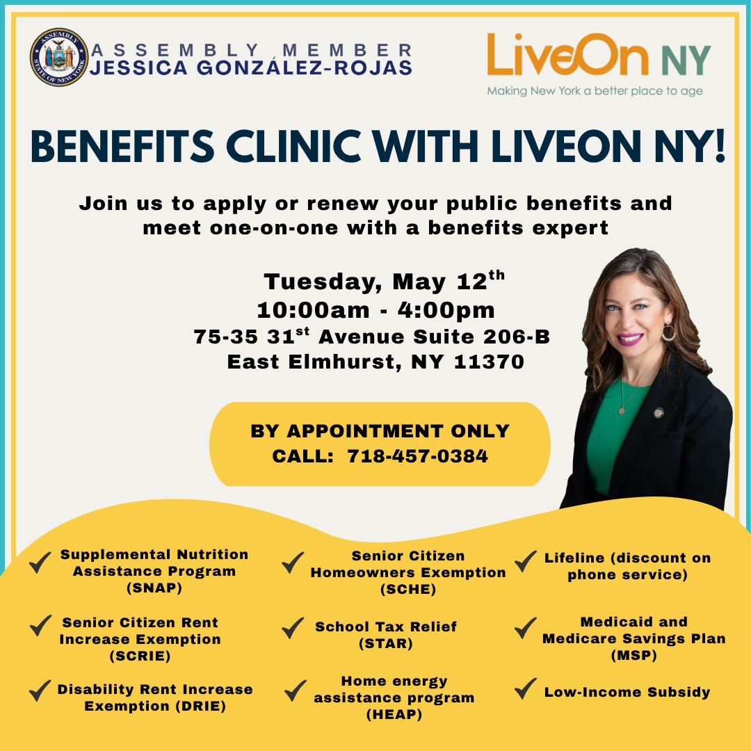 Benefits Clinic with Liveon NY! - May 12, 2026