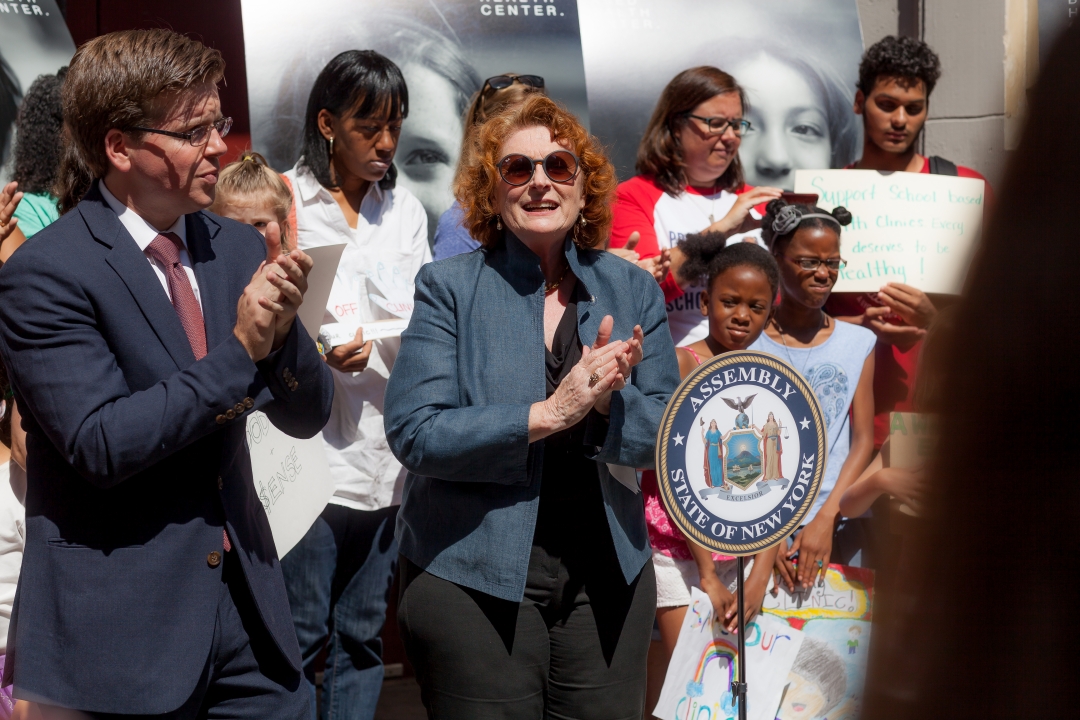 Assemblymember Simon joins students, school officials, and families to protect school based health clinics.