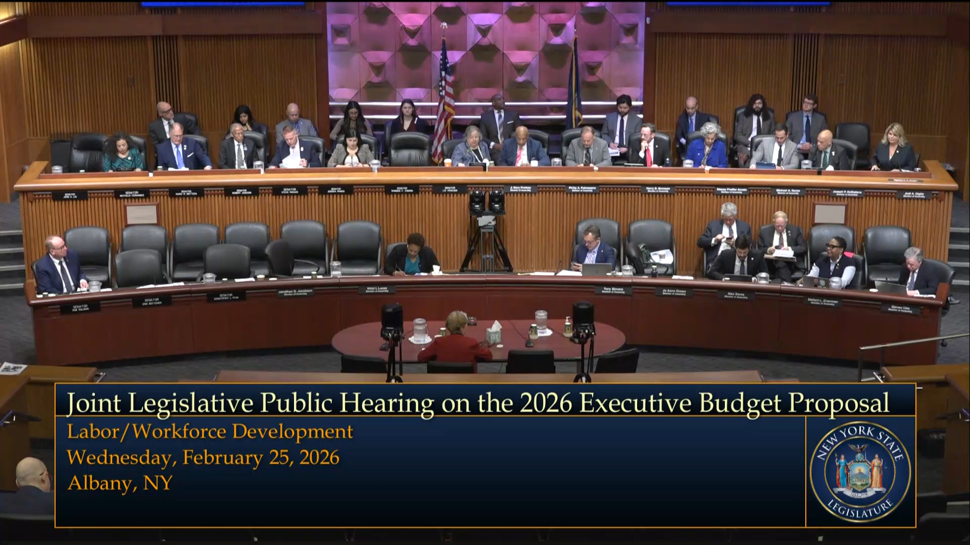 NYS Labor Commissioner Testifies During Joint Budget Hearing on Labor and Workforce Development