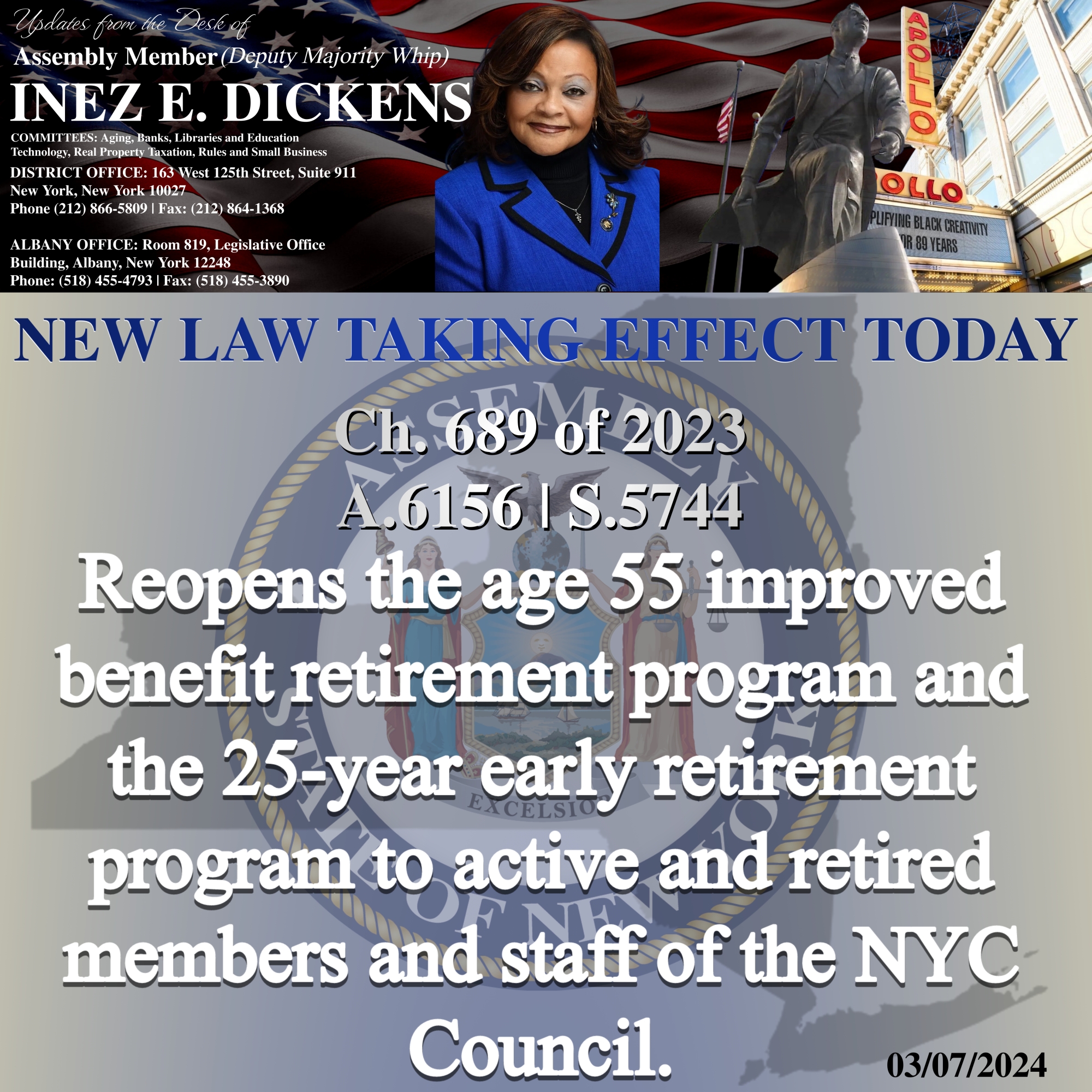 Early Retirement NYC council