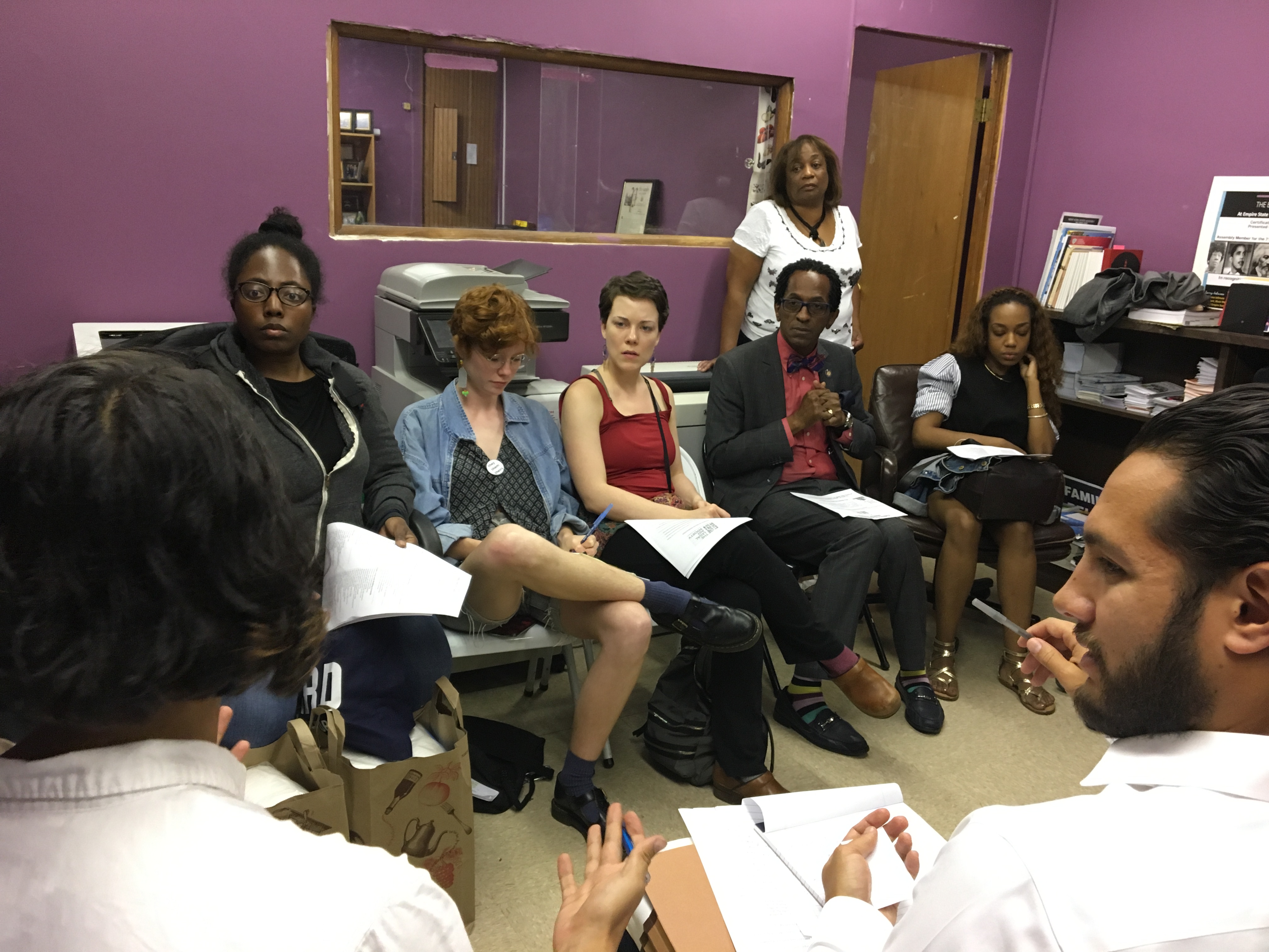 Assemblymember Al Taylor at a meeting between Dunbar tenants and the Legal Aid Society at his district office on October 3, 2018.