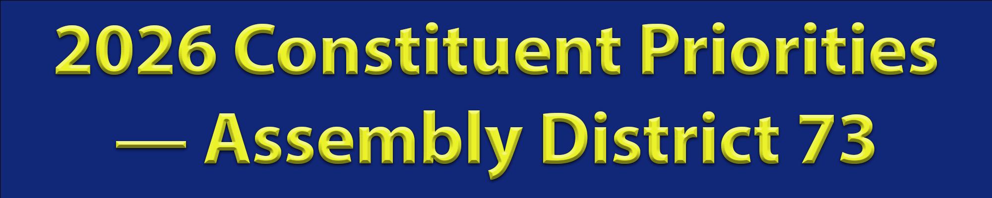 2026 Constituent Priorities – Assembly District 73