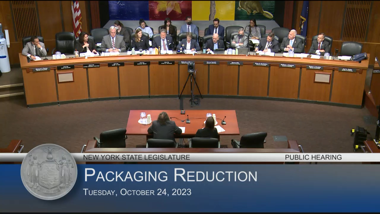 DEC Representative Testifies at a Joint Legislative Hearing Examining Packaging Reduction in New York