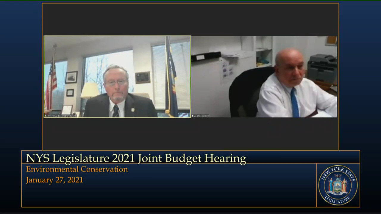 Burdick Questions Agriculture Commissioner During Budget Hearing on Environmental Conservation