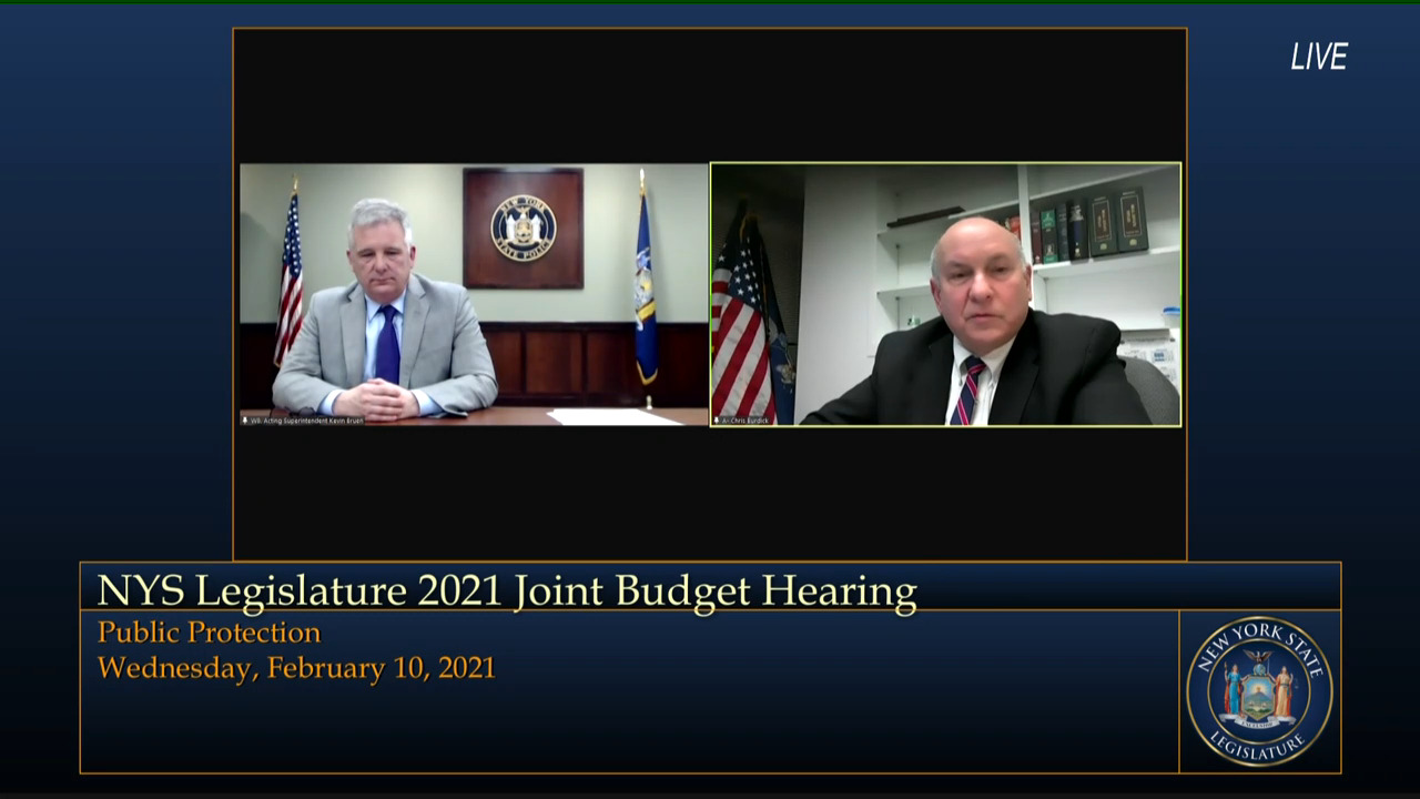 Burdick Questions State Police Acting Superintendent During Budget Hearing on Public Protection