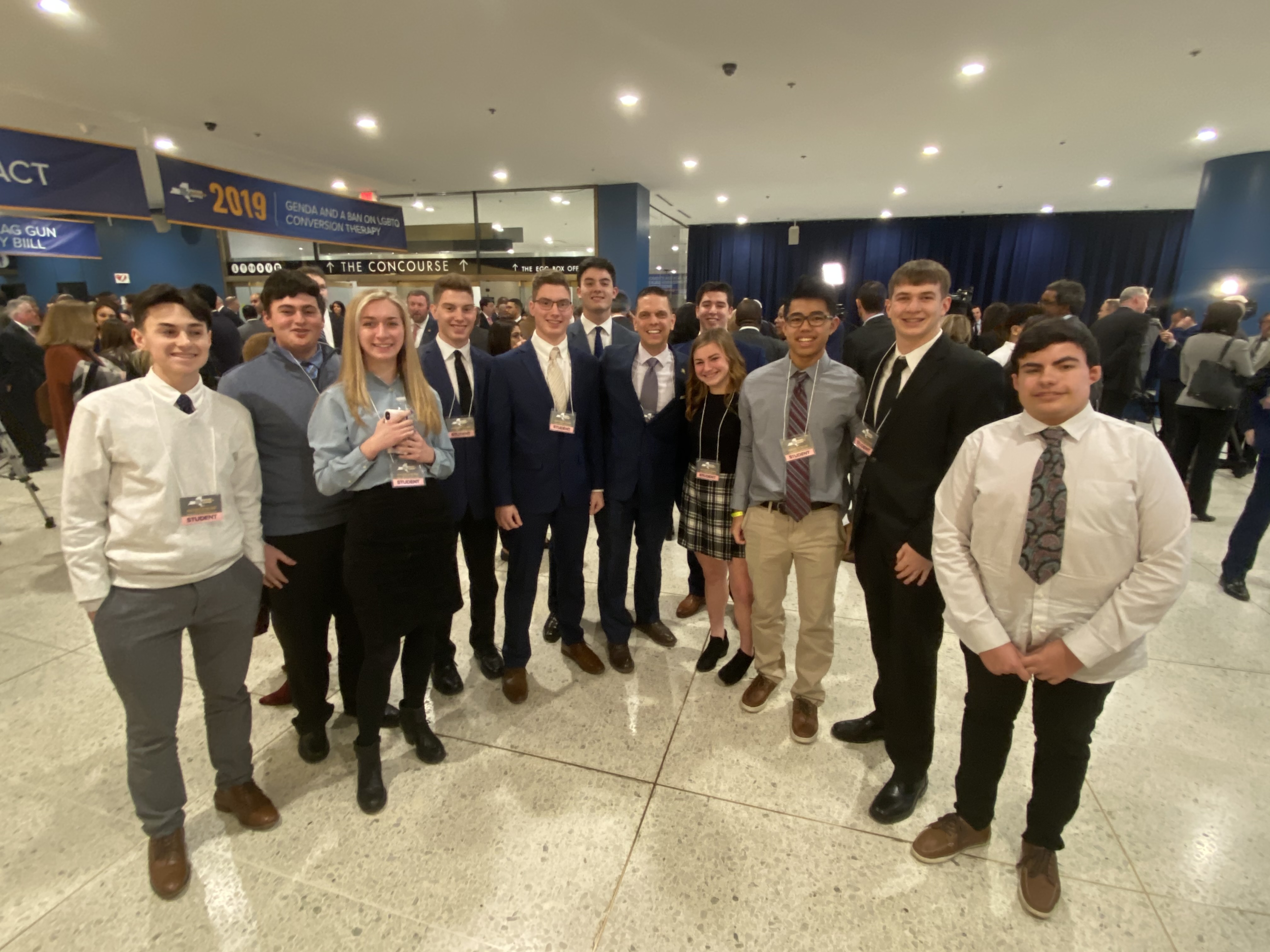 Assemblyman Angelo Santabarbara met with students from the Greater Amsterdam School District at the state Capitol this week for the start of the 2020 legislative session!