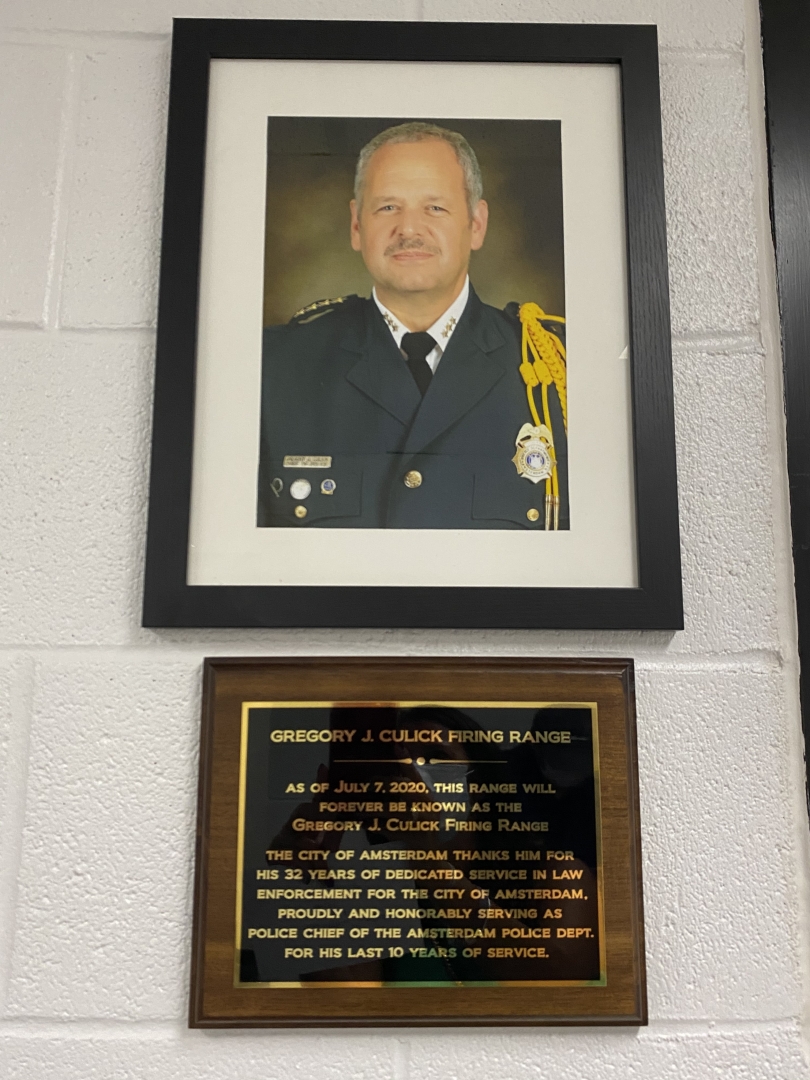 Assemblyman Angelo Santabarbara joined with City of Amsterdam Mayor Michael Cinquanti and the Amsterdam Police Department, to dedicate the departments restored indoor firing range. Assemblyman S