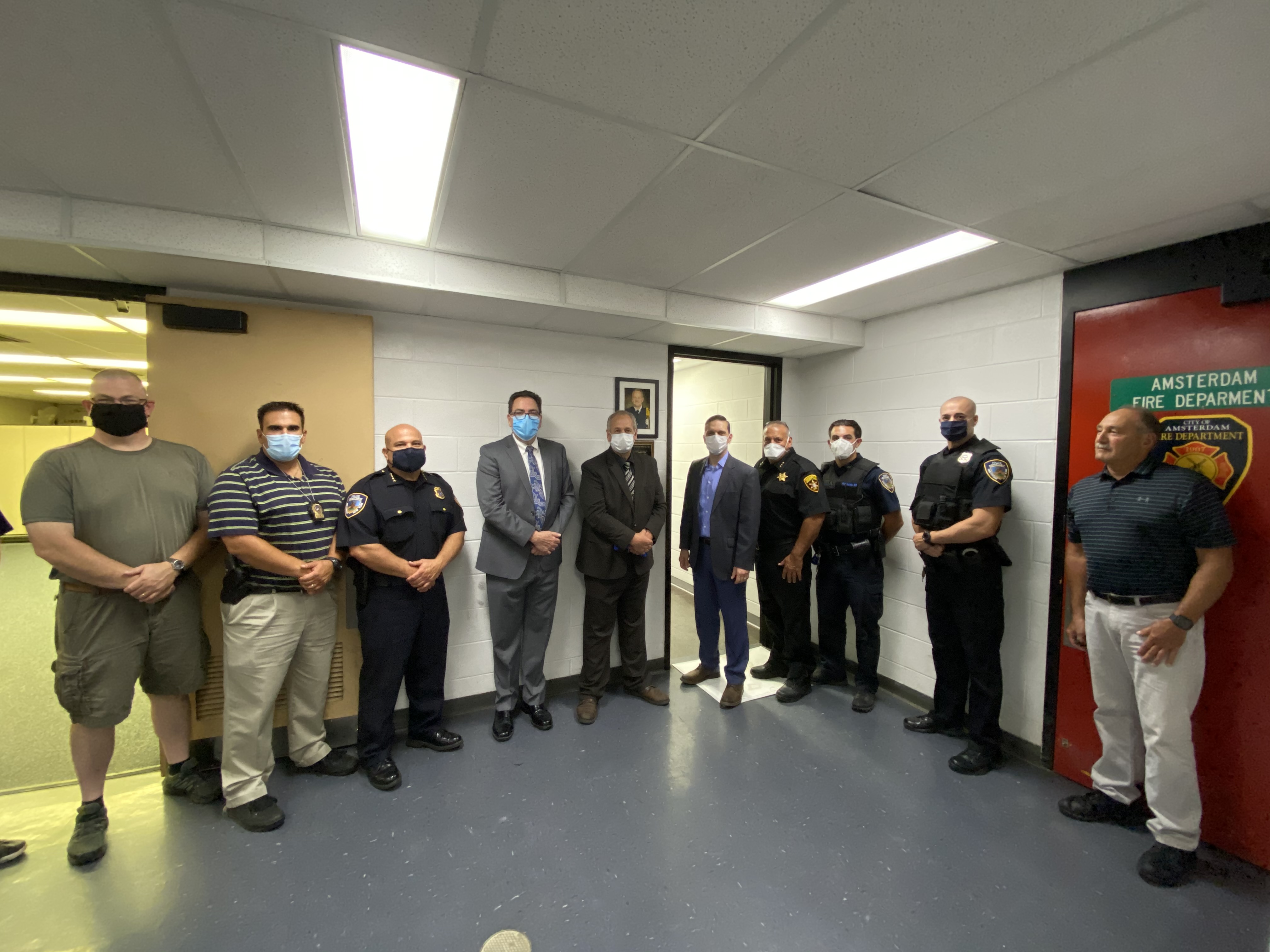 Assemblyman Angelo Santabarbara joined with City of Amsterdam Mayor Michael Cinquanti and the Amsterdam Police Department, to dedicate the departments restored indoor firing range. Assemblyman S