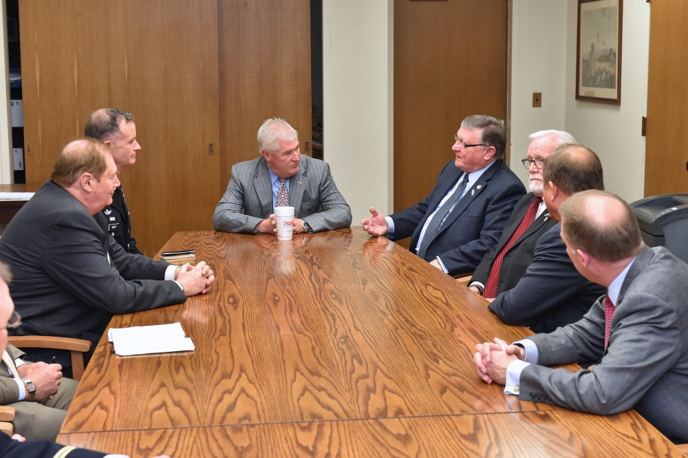 Assemblyman Ken Blankenbush (R,C,I-Black River) joined Assembly Minority Leader Brian Kolb (R,C,I,Ref-Canandaigua) and fellow North Country legislators to speak with Major General Walter Piatt, who is