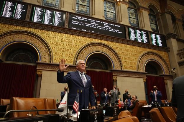 Assemblyman Joseph Angelino (R,C,I-Norwich) after his first bill passed in the Assembly.