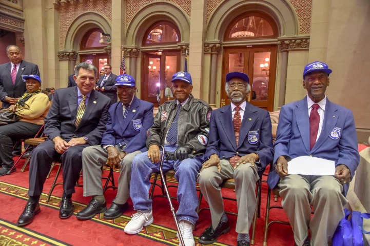Assemblyman Magnarelli was able to meet with several members of the Tuskegee airmen, the first African-American military aviators in the United States Armed Forces during World War II.