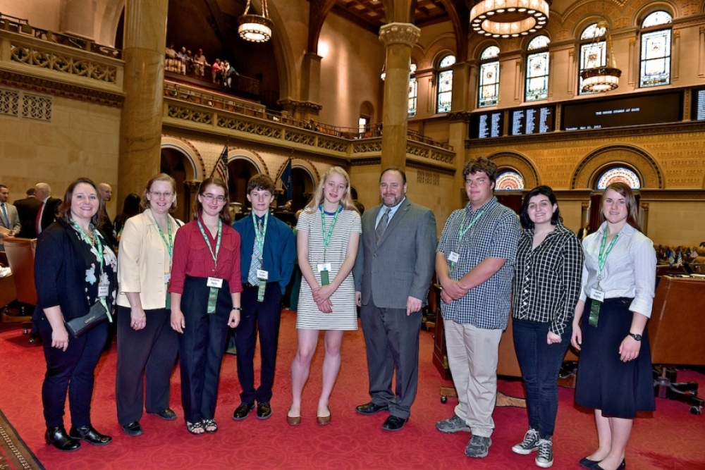 From Left to Right: Rachel Williams (Chaperone-Seneca County), Marla Kelly (Chaperone- Steuben County), Victoria Kelly (Delegate-Steuben County), Lucas Hooker (Delegate-Seneca County), Jamie Fisher (D