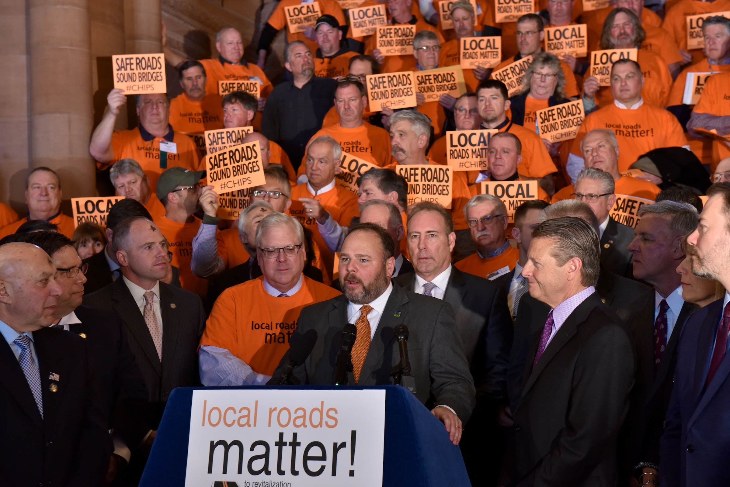 A group of state legislators, organized by State Senator Tom OMara (R,C,I-Big Flats) and Assemblyman Phil Palmesano (R,C,I-Corning), today joined a statewide coalition of county and town highway