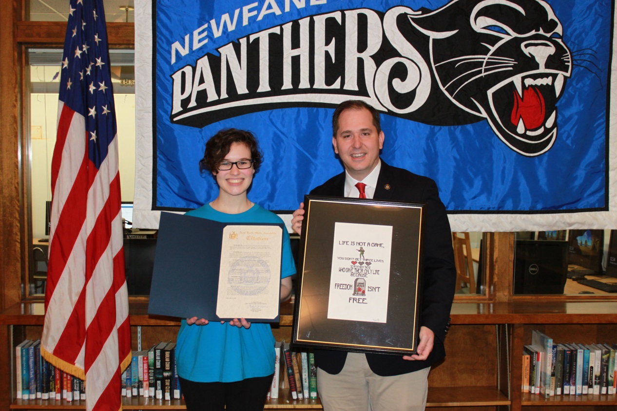 (Pictured left to right – Shayla Dunn – Newfane High School, Assemblyman Mike Norris)