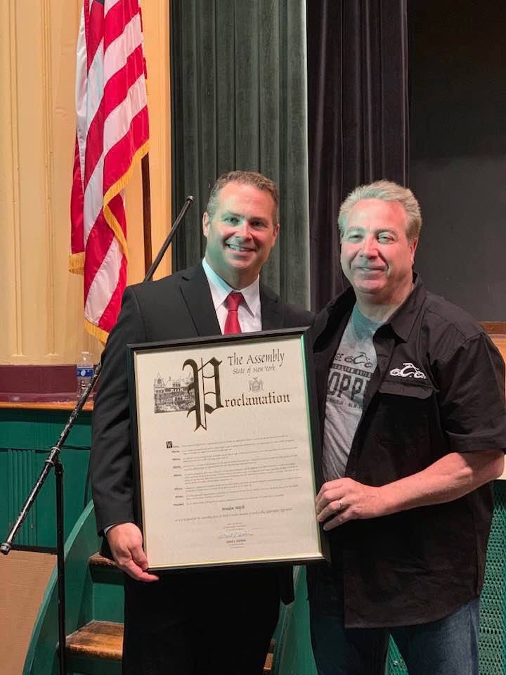 Assemblyman David DiPietro (R,C,I-East Aurora) and North Collins Central School District Principal Brandon Wojcik on Tuesday, May 28.