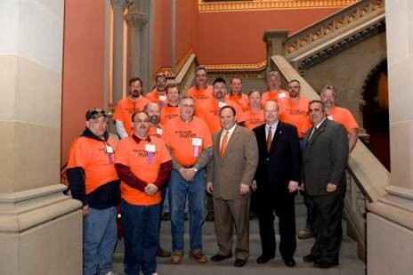 Assemblyman Joseph M. Giglio (R,C,I-Gowanda) with Assembly colleagues and highway superintendents from Cattaraugus and Allegany counties