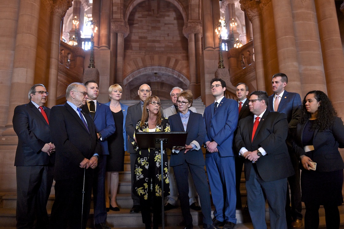 Assemblywoman Mary Beth Walsh (R,C,I-Ballston) attends press conference on Wednesday, March 20.