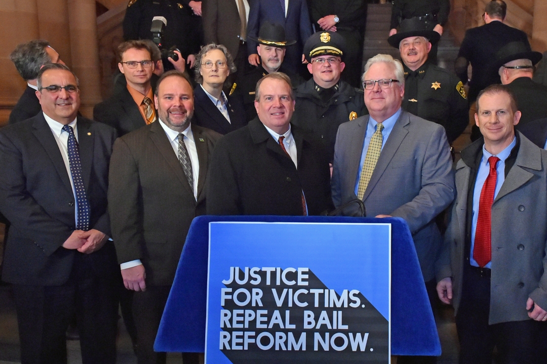 Assemblyman Giglio, Assemblyman Palmesano, Steuben County DA Baker, Senator O’Mara, Hornell Mayor Buckley, Assemblyman Friend, Assemblywoman Byrnes, Steuben County Undersheriff McNelis, Bath Police Chief Mullen, Steuben County Sheriff Allard joined l