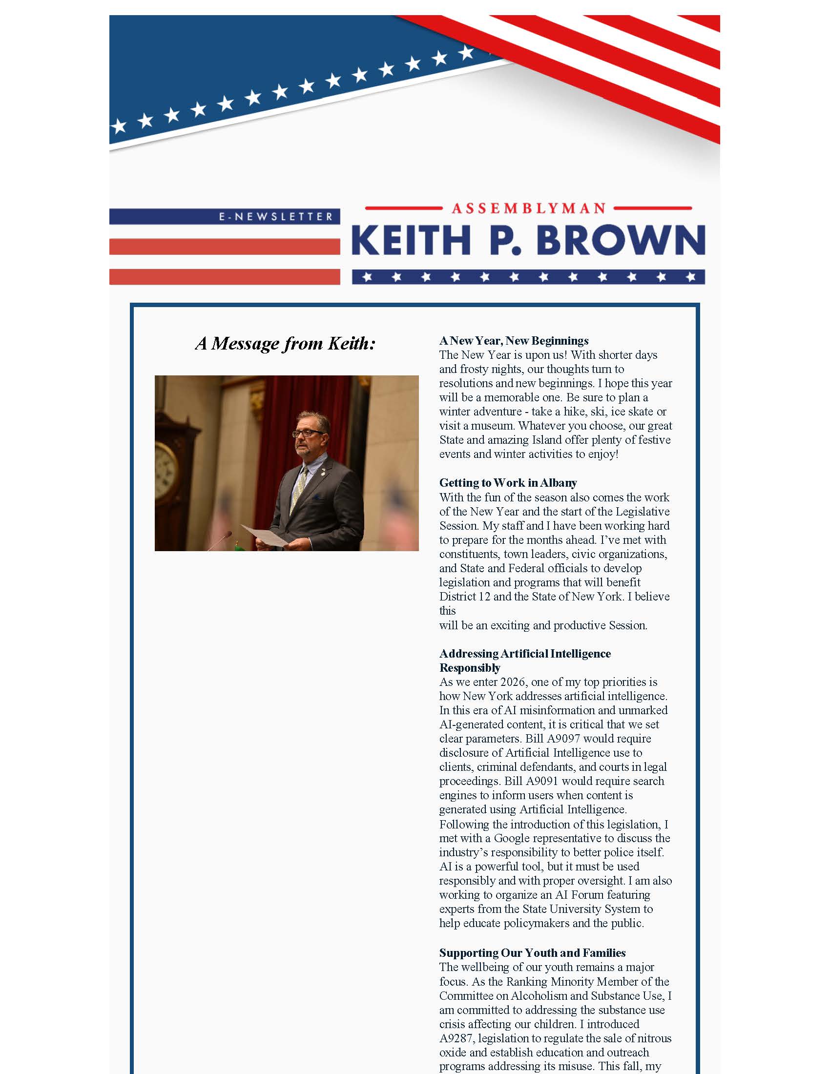 Assemblyman Keith Brown’s 2025 Fall Newsletter
